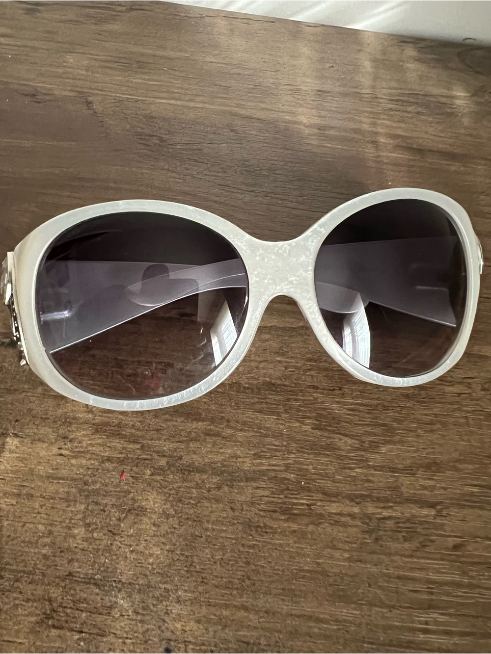 Bulgari White Oversized Round Sunglasses with Gradient Lenses